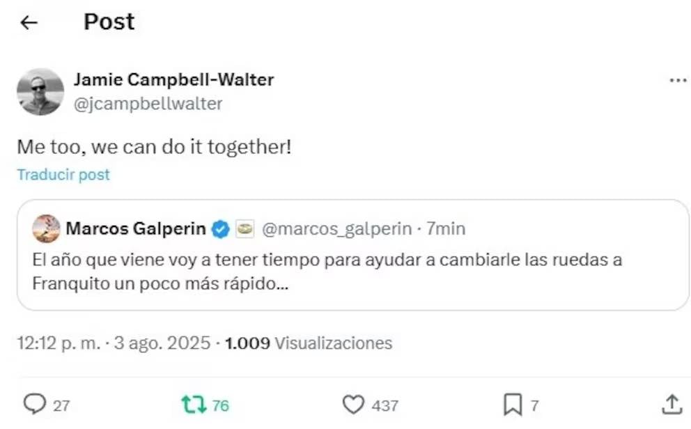 El explosivo reclamo de Galperín, uno de los sponsors de Colapinto a Alpine tras una carrera para le olvido