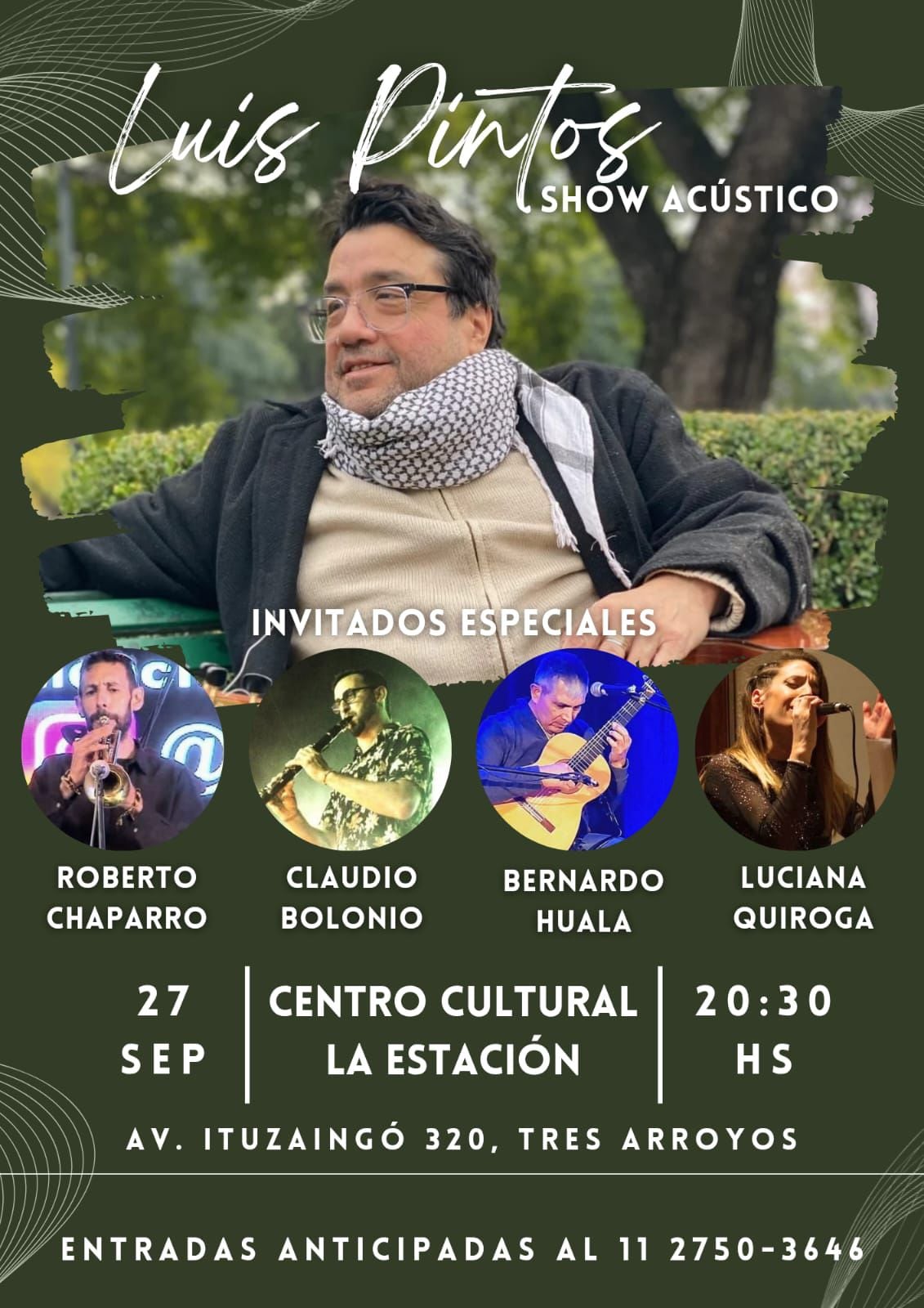 Luis Pintos se presentará en Tres Arroyos el 27 de septiembre
