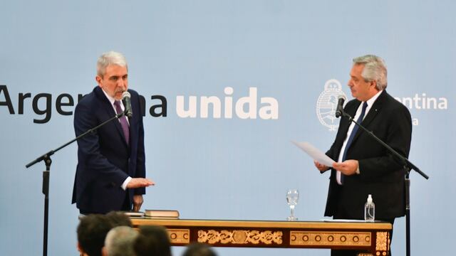 Alberto Fernández y Anibal Fernández en Casa Rosada Foto Federico Lopez Claro