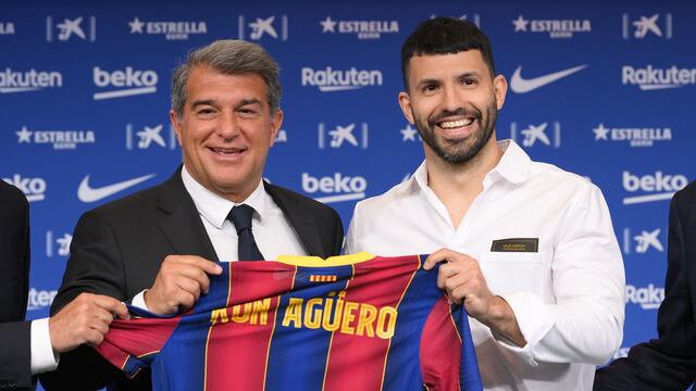 El Kun Agüero fue presentado como refuerzo del Barcelona.