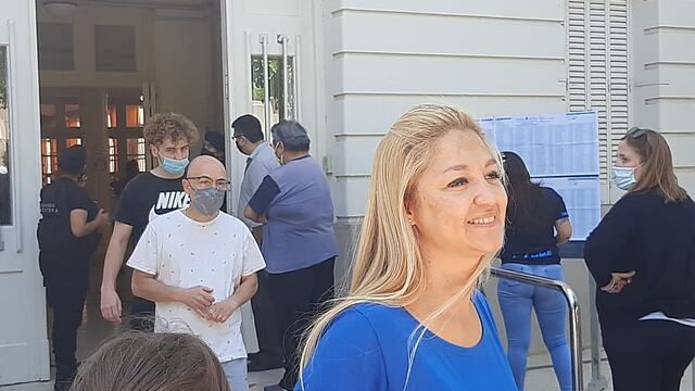 Carla Boidi, en la Escuela Centario, antes de votar