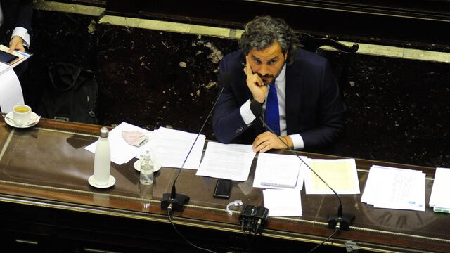 Santiago Cafiero durante su presentación en la cámara de Diputados