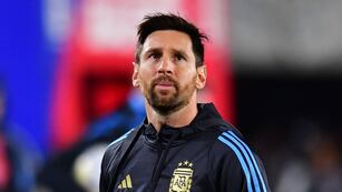 Messi emocionado en la previa. (@AFASeleccionEN)