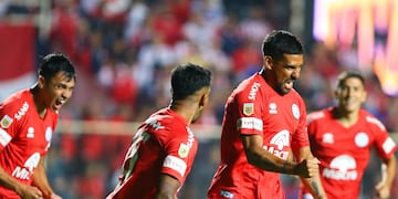 Franco Jara abrió el marcador para el Pirata ante Unión, en Santa Fe. (Prensa Belgrano)