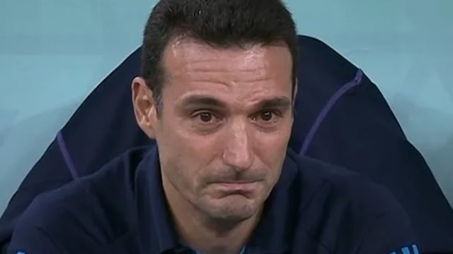 Lionel Scaloni se emocionó hasta las lágrimas con la consagración de Argentina en Qatar. Foto: Los Andes.