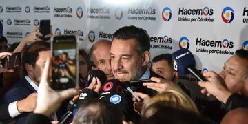 Miguel Siciliano en el Búnker de Hacemos Unidos por Córdoba. (Facundo Luque/ La Voz)