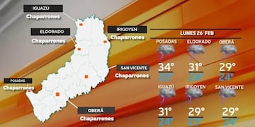 Inicio de semana nublado con posibles lluvias y tormentas en Misiones.