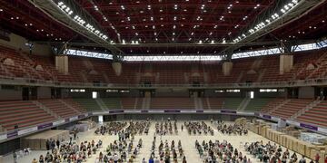 Comenzó hoy la vacunación a los docentes en el Aconcagua Arena
