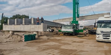 Las obras en el puente de Fiambalá.