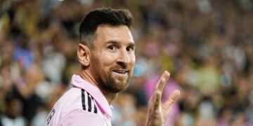 Lionel Messi, a pura sonrisa en el encuentro del domingo con Inter Miami. (AP)