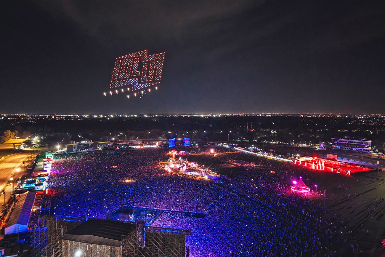 Shows de drones en el Lollapalooza 2025. (Fotos Iluxman y Lumasky)