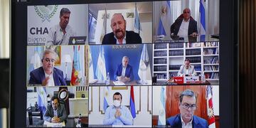 Teleconferencia de los gobernadores del Norte Grande en la que se respaldó las medidas del Gobierno Nacional.