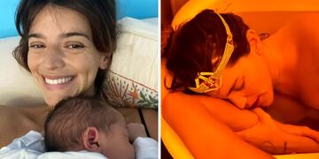 Calu Rivero mostró fotos inéditas de su parto en casa y un detalle en su cabeza se llevó toda la atención.