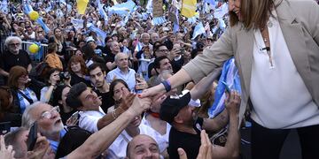 Patricia Bullrich en Barrancas de Belgrano.
