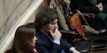 El candidato presidencial de La Libertad Avanza Javier Milei en la Asamblea Legislativa. Foto: Clarín