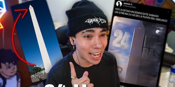 El youtuber y su inédita transmisión dentro del Obelisco.