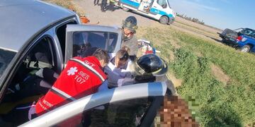 Bomberos rescataron a una chaqueña accidentada cerca de Rafaela