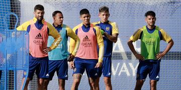 Marcos Rojo y su primera práctica en Boca. (Foto: Prensa Boca)