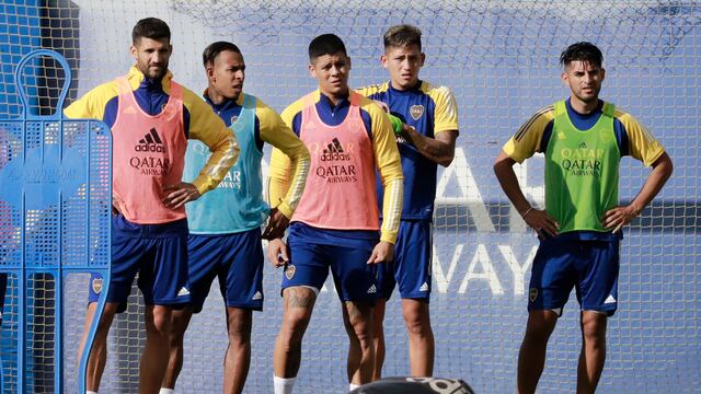 Marcos Rojo y su primera práctica en Boca. (Foto: Prensa Boca)