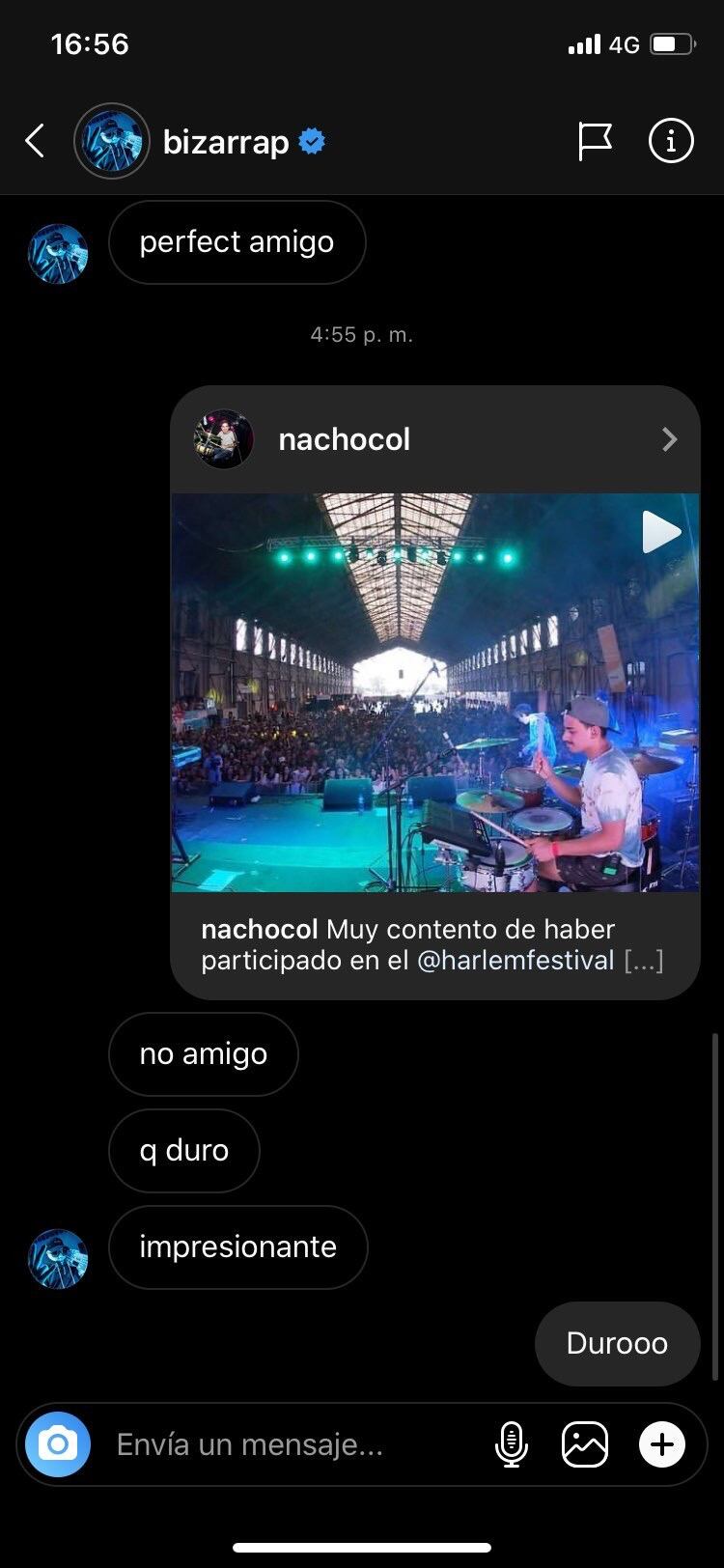 El halago de Bizarrap a Nacho Colombini.