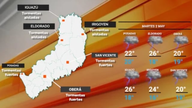 Martes con clima inestable y alta probabilidad de lluvias en Misiones.