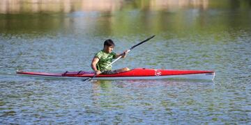 Laguna parque Mariano Moreno en San Rafael.