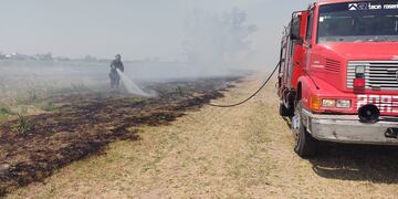 Incendio en el cañaveral del Brigadier López