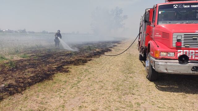 Incendio en el cañaveral del Brigadier López