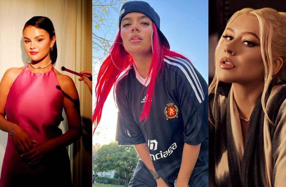 Karol G estuvo como invitada en el cumpleaños de Selena Gomez y posó junto a Christina Aguilera