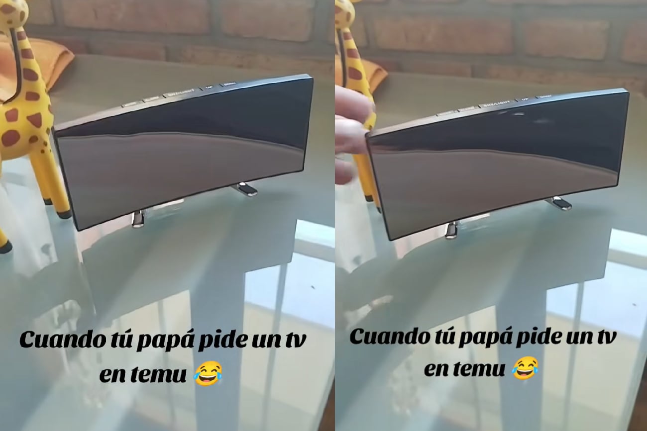 Pidió una TV por Temu y le llegó una miniatura de juguete: la reacción de su hijo se volvió viral