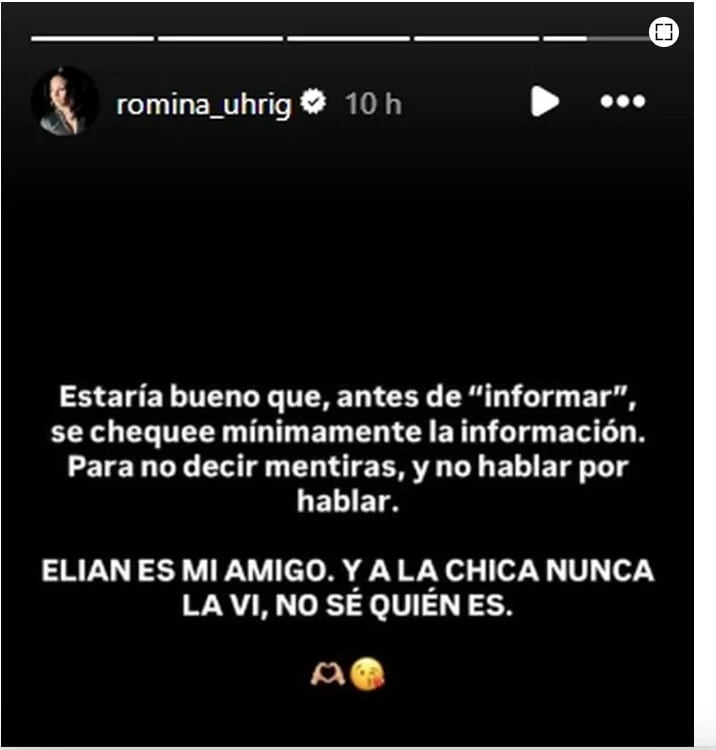 Romina Uhrig salió a hablar tras el supuesto video íntimo con L-Gante y Miguelina