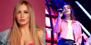 Karina la princesita había invitado al escenario a Eugenia Quevedo, quien daba sus primeros pasos como artista.