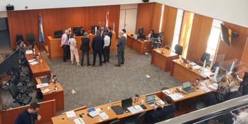 Las partes se reunieron a primera hora en el Centro de Justicia Penal de Rosario. (@galindezm3)