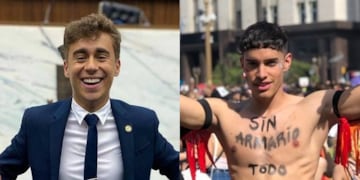 El candidato brasileño Nikolas Ferreira y el influencer cordobés Maxi Tassi, parecidos (Foto captura de pantalla)