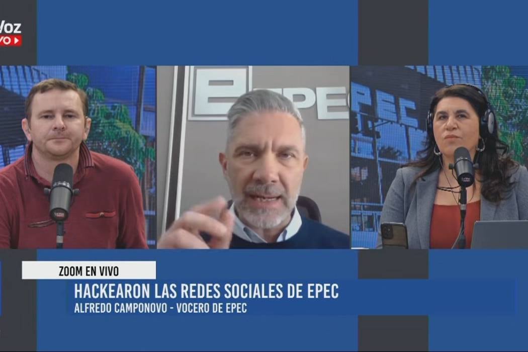 La Voz En Vivo. Alfredo Camponovo, vocero de Epec, sobre el hackeo. (Captura de pantalla)