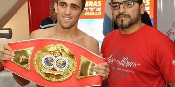 El púgil mendocino Kevin Muñoz junto a su entrenador Pablo Chacón siguen varados en Colombia.