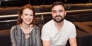 Diana Mondino junto al presidente de la Asociación de Jóvenes Empresarios, José Luis Acevedo.