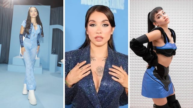 El azul es el color de María Becerra y estas fotos en microbikinis, tops y hasta delineado lo comprueban.