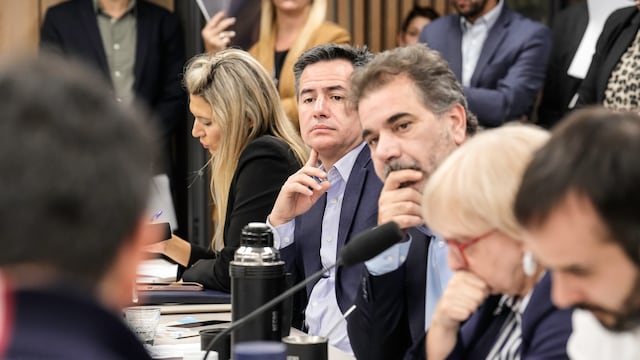 Gabriel Bornoroni y Cristian Ritondo, jefes de los bloques de La Libertad Avanza y el PRO, respectivamente (Foto: HCDN)