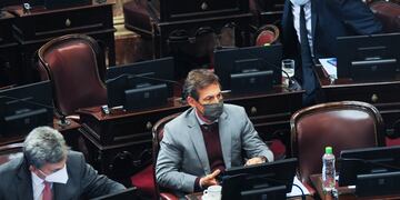 Luis Naidenoff encabezó la nota de la oposición para reclamar la vuelta a la presencialidad (Foto Federico López Claro)