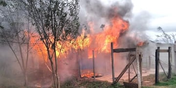 Incendio de la casa en San Javier