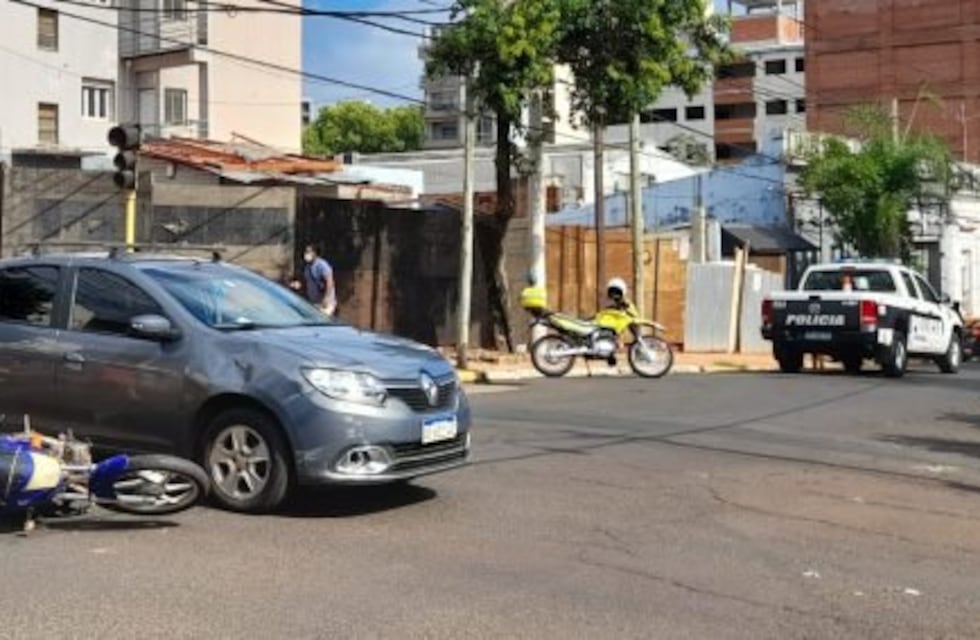 Accidente de tránsito en pleno centro de la ciudad de Posadas