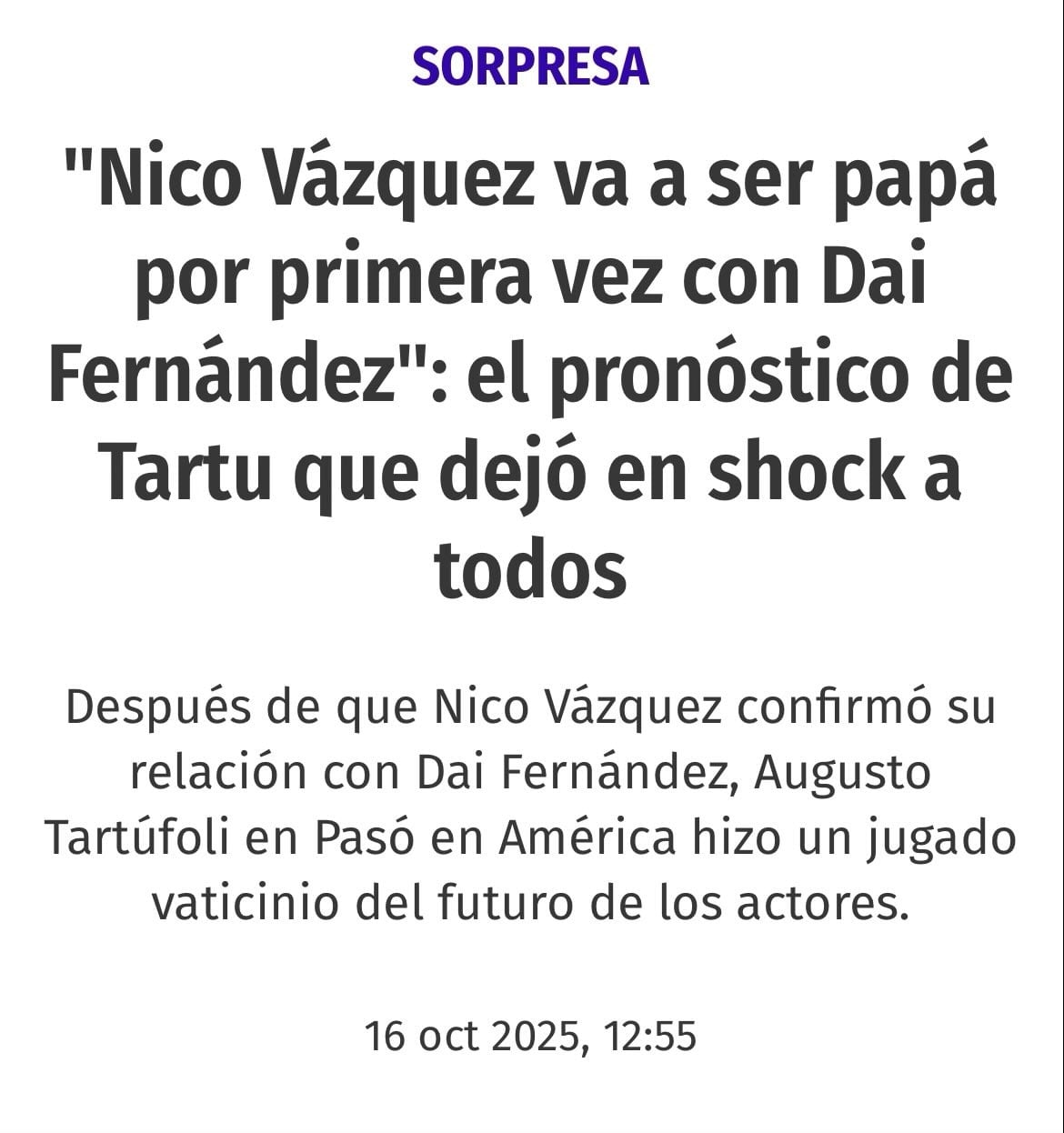 Rumores sobre Nicolás Vázquez y su vida privada.
