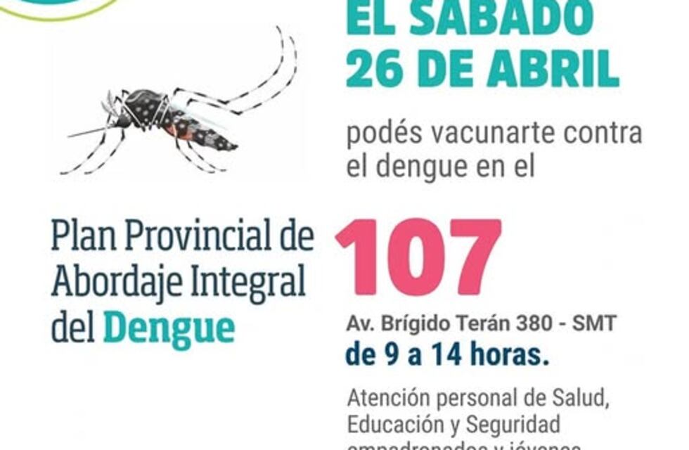 Refuerzo contra el dengue: nueva jornada de vacunación en el 107