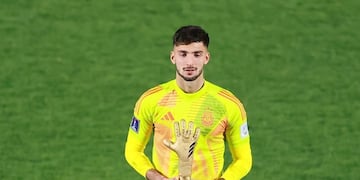 Santino Barbi arquero, de Talleres y la selección argentina Sub 20, premidado como el mejor del Mundial.