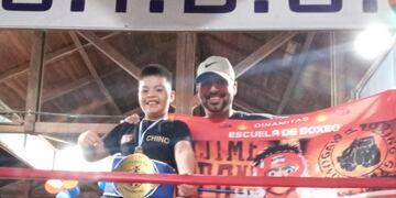 Dylan Algarbe de Arroyito campeón provincial infantil de Boxeo