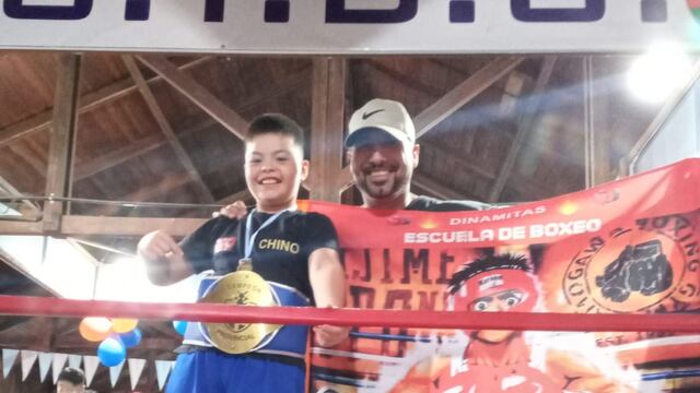 Dylan Algarbe de Arroyito campeón provincial infantil de Boxeo