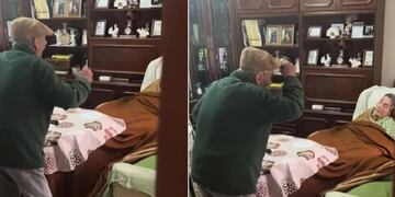 Un abuelo es captado por sorpresa bailandole a su esposa con alzheimer para animarla