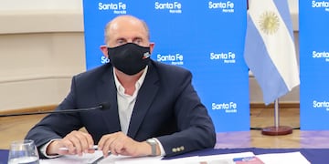 El gobernador de Santa Fe, Omar Perotti, participó de una reunión por videoconferencia con el presidente Alberto Fernández y sus pares de otras provincias. (Gobierno de Santa Fe)