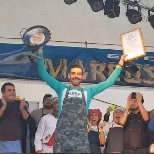 Maxi Arias en su primer competencia al Disco de Arado.